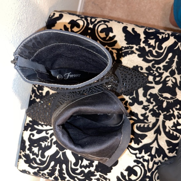 Black Stiletto Studded Back Zip Ankle Boots - Picture 7 of 10